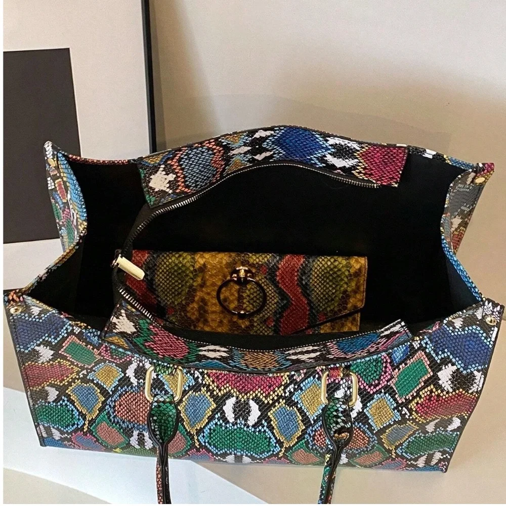 🆕 Python Patterned Tote Bag Set - Picture 4 of 7